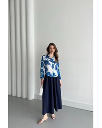 My Fashion - Textured Abstract Print Button-Up Shirt - Lyst