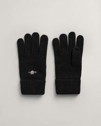 GANT - Black Shield Wool Gloves 9930003 005 - Lyst