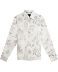 Ted Baker - Kalmill Regular Fit Leaf Shadow Print Shirt Lyocell - Lyst