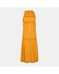 Amy Lynn - Amylynn Ruffle Halter Neck Maxi Tiered Dress - Lyst