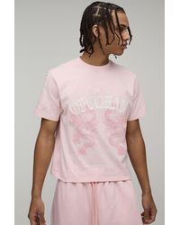 BoohooMAN - Shrunken Fit Ofclman Applique Dragon Washed T-Shirt - Lyst