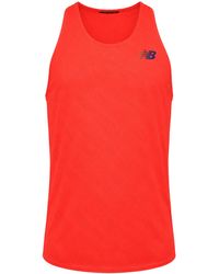 New Balance - Q Speed Singlet Vest Cotton - Lyst