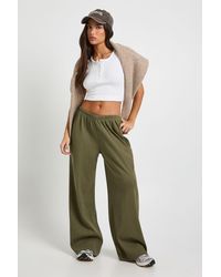 Boohoo - Petite Rib Wide Leg Trouser - Lyst