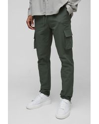 BoohooMAN - Elasticated Technical Stretch Skinny Cargo Pants - Lyst