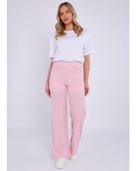 Gini London - Textured Elasticated Waist Flared Trousers - Lyst