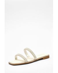 Quiz - Bridal Pearl Flat Sandals - Lyst