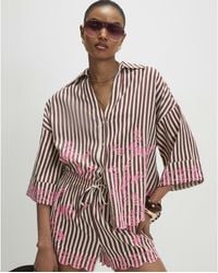 River Island - Cotton Blend Stripe Toucan Shirt Viscose - Lyst