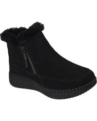 Skechers - Wilshire Blvd Fresh Zip Leather Suede/Faux Fur Boots - Lyst