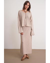 MixRay - V-Neck Knitwear Sweater & Skirt Co-Ord Set - Lyst