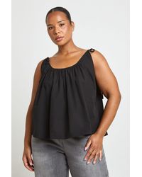 Boohoo - Plus Scoop Neck Tie Shoulder Cami Top - Lyst