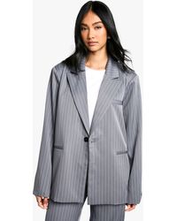 Boohoo - Tailored Pinstripe Oversized Blazer - Lyst