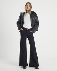 River Island - Wide Leg Jeans High Rise Palazzo Cotton - Lyst