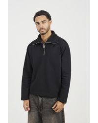 Brave Soul - High Funnel Neck 1/4 Zip Sweatshirt - Lyst