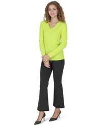 Crown of Edinburgh Cashmere - Dames Trui Met V-hals Coe 0022 Geel - Lyst