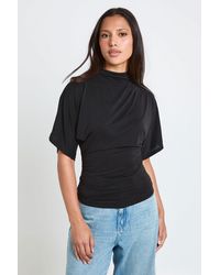 Boohoo - Modal Bat Wing High Neck Top - Lyst