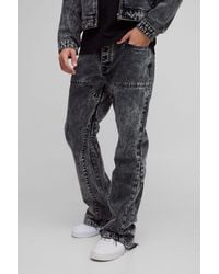 BoohooMAN - Relaxed Flared Carpenter Gusset Jeans - Lyst