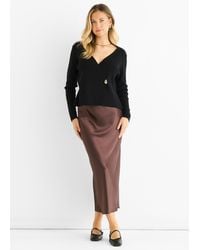 Gini London - Button Wrap Compact Knit Cardigan - Lyst