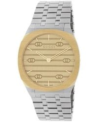 Gucci - Ya163405 25h 18ct Yellow Gold-plated Stainless-steel Quartz Watch - Lyst