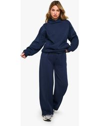 Boohoo - Pintuck Detail Deep Waistband Wide Leg Jogger - Lyst