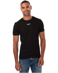 Calvin Klein - Slimfit T-shirt Van Biologisch Katoen Met Logo Voor , Zwart - Lyst
