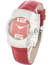 Chronotech - Red Leather Watch - Lyst