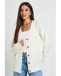 Boohoo - Rib Knit Boyfriend Cardigan - Lyst