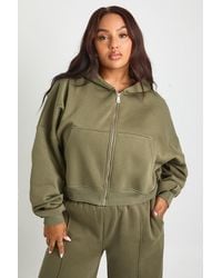 Boohoo - Plus Core Basic Boxy Balloon Sleeve Oversized Zip Through Hoodie - Lyst
