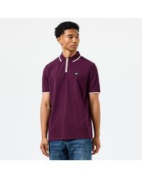 Weekend Offender - Shore Poloshirt Met Rits In Berry - Lyst
