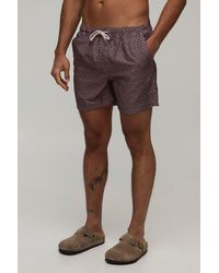BoohooMAN - Abstract Print Mid Length Swim Short - Lyst