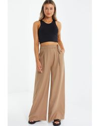 Quiz - High Waisted Wide Leg Trousers Cotton - Lyst