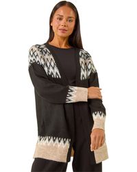 Roman - Petite Fairisle Knit Cardigan - Lyst