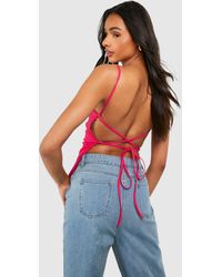 Boohoo - Tall Bengaline Strappy Open Back Cami - Lyst