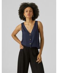 Vero Moda - V-Neck Short Sleeve Regular Fit Blouse - Lyst