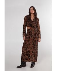 Nasty Gal - Floral Animal Devore Maxi Skirt - Lyst