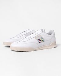 Paul Smith - Dover Sports Stripe Leather Trainers Colour: 01 - Lyst