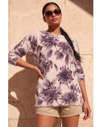 Roman - Floral Print Fluffy Knit Jumper - Lyst