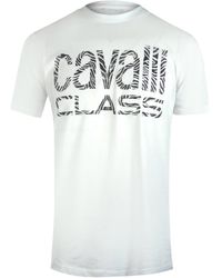 Roberto Cavalli - Bold Zebra Print Logo T-Shirt Cotton - Lyst