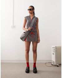 Collusion - Micro Mini Skirt With Contrast Red Panel Co-ord - Lyst