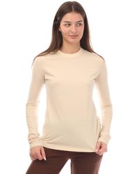 Off-White c/o Virgil Abloh - Dames-t-shirt Off White Diagonal Lange Mouwen In Beige - Lyst