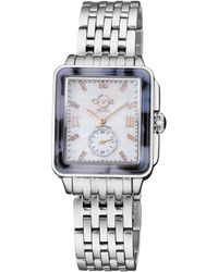 Gv2 - Bari Tortoise Swiss Quartz Diamonds Mother Of Pearl Dial Stainless Steel Bracelet Watch - Lyst