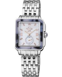 Gv2 - Bari Tortoise Swiss Quartz Diamonds Mother Of Pearl Dial Stainless Steel Bracelet Watch - Lyst
