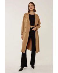 Hiccup - Double-Breasted Belted Long Trench Coat - Lyst