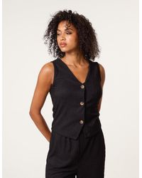 Blue Vanilla - Crinkle Button Front Waistcoat - Lyst