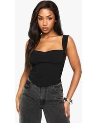 Boohoo - Bengaline Cup Detail Corset Top - Lyst