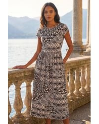 Roman - Abstract Print Midi Dress - Lyst