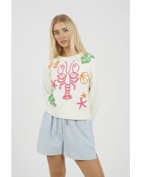 Brave Soul - Sea Life Embroidered Jumper - Lyst