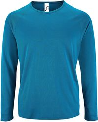Sol's - Sporty Long Sleeve Performance T-Shirt (Aqua) - Lyst