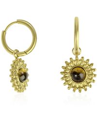 The Jewellery Stockroom - Plated Stainless Steel Sun Charm Hoop - Lyst
