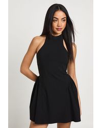 Boohoo - Halterneck Volume Skirt Mini Dress - Lyst