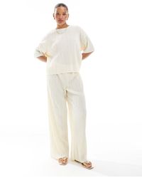 ONLY - Plisse Wide Leg Trousers Co-Ord - Lyst